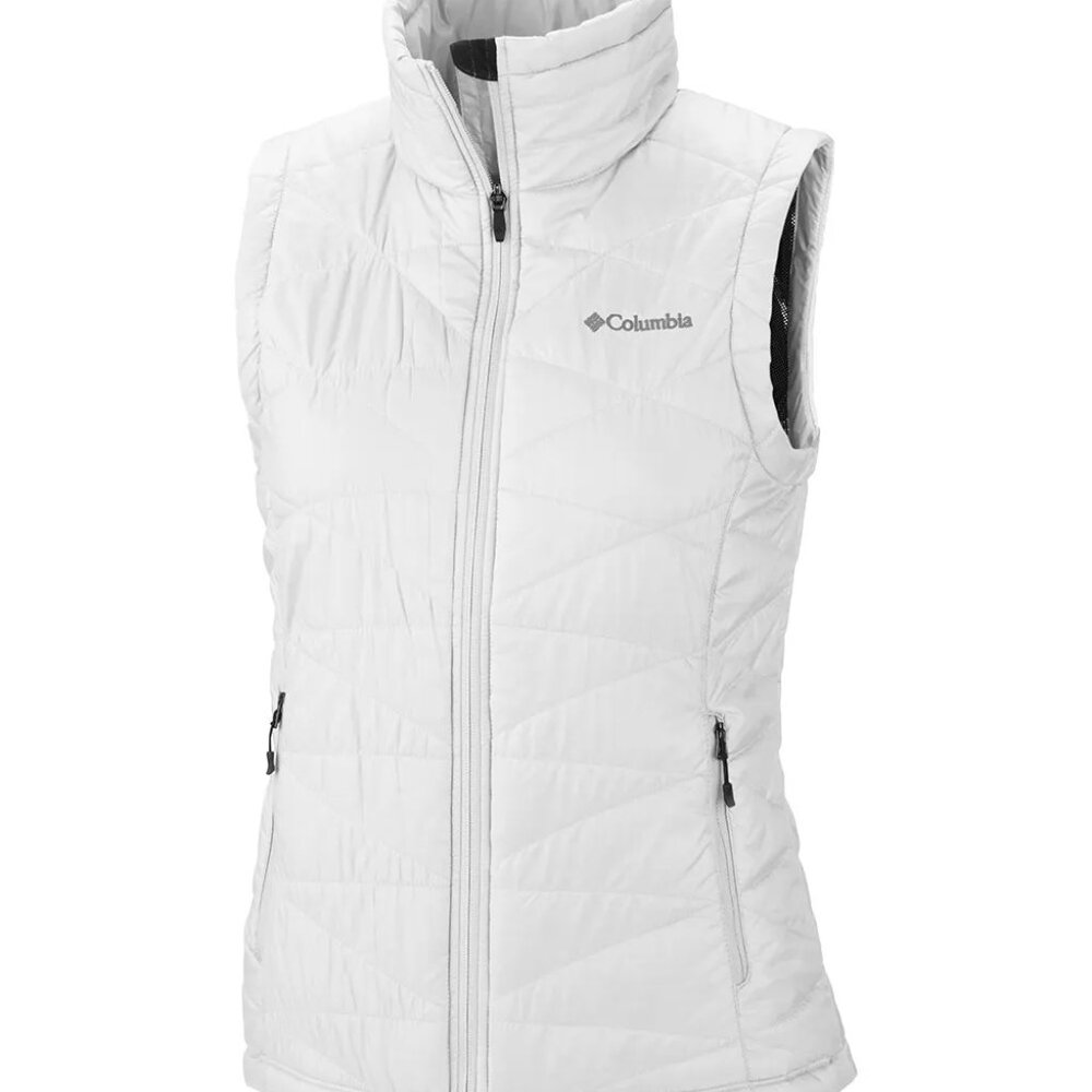 Columbia Women's White Mighty Light Lee Sleeveless Quilt Puffer Vest Size S